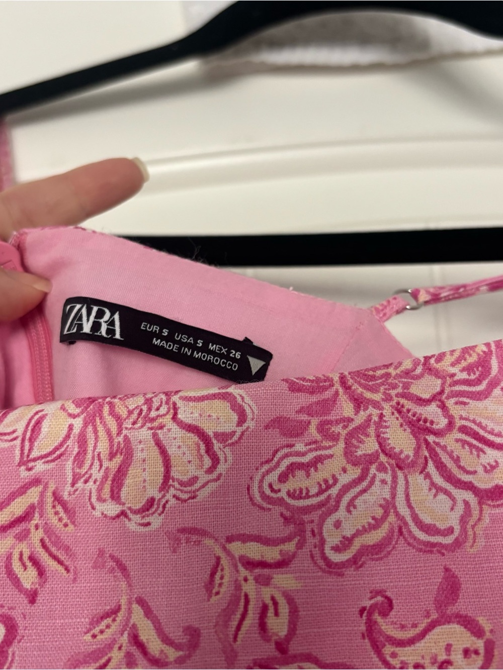 Zara Floral Pink Slip Dress with Spaghetti Straps - Picture 2 of 3